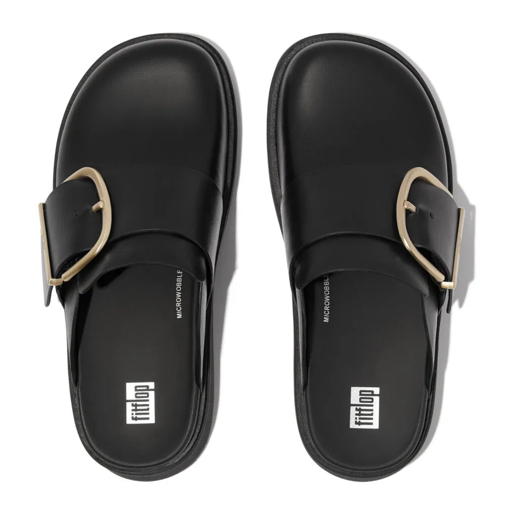 FitFlop Gen-FF Maxi Buckle Leather Mules Black