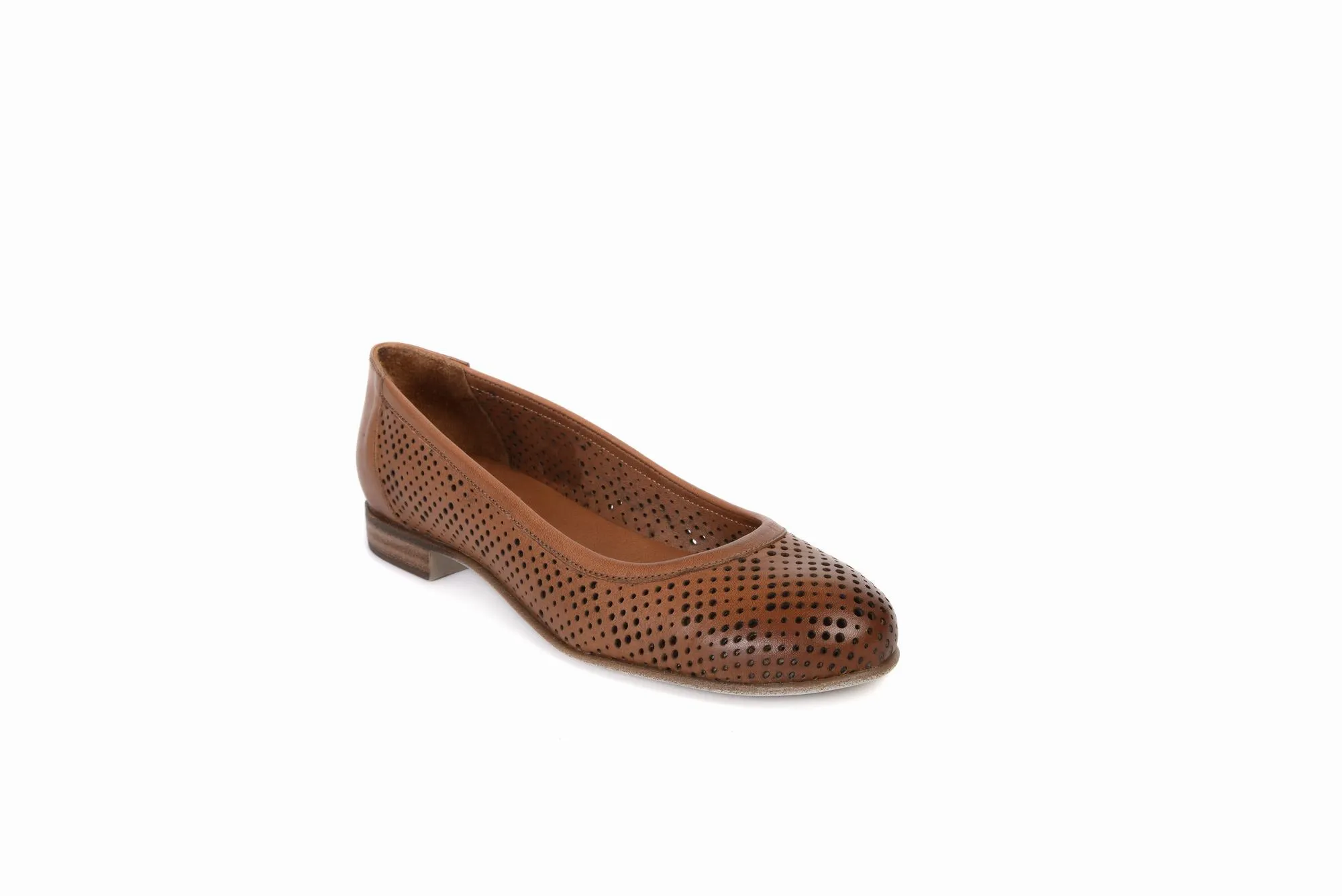 FOOT FEDERATION OPENWORK FLAT WOMEN'S SHOE TOBACCO