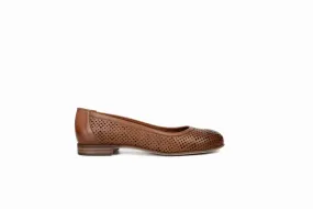 FOOT FEDERATION OPENWORK FLAT WOMEN'S SHOE TOBACCO