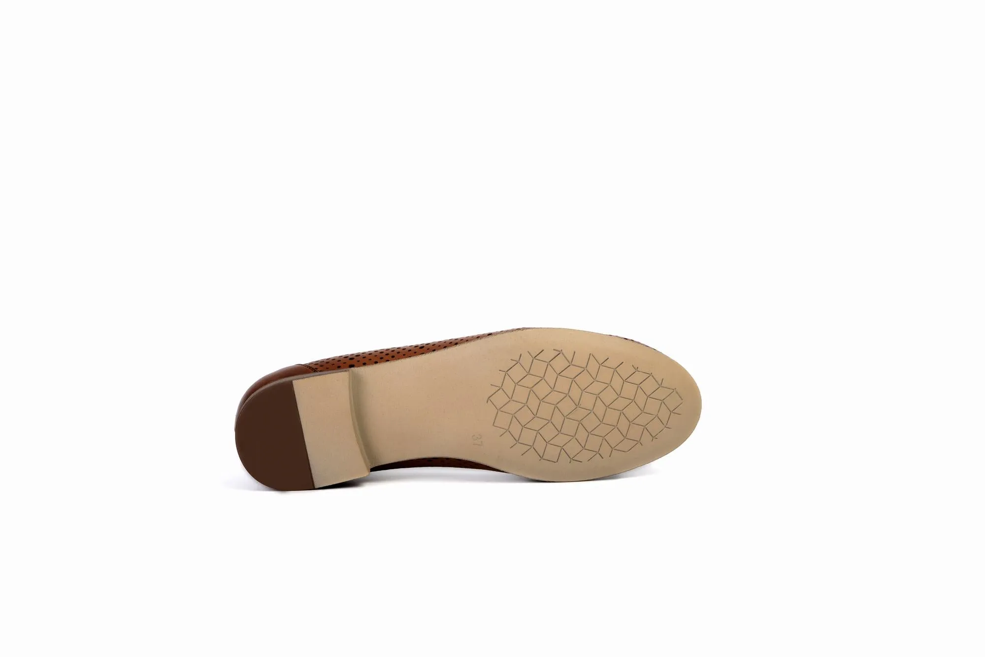 FOOT FEDERATION OPENWORK FLAT WOMEN'S SHOE TOBACCO