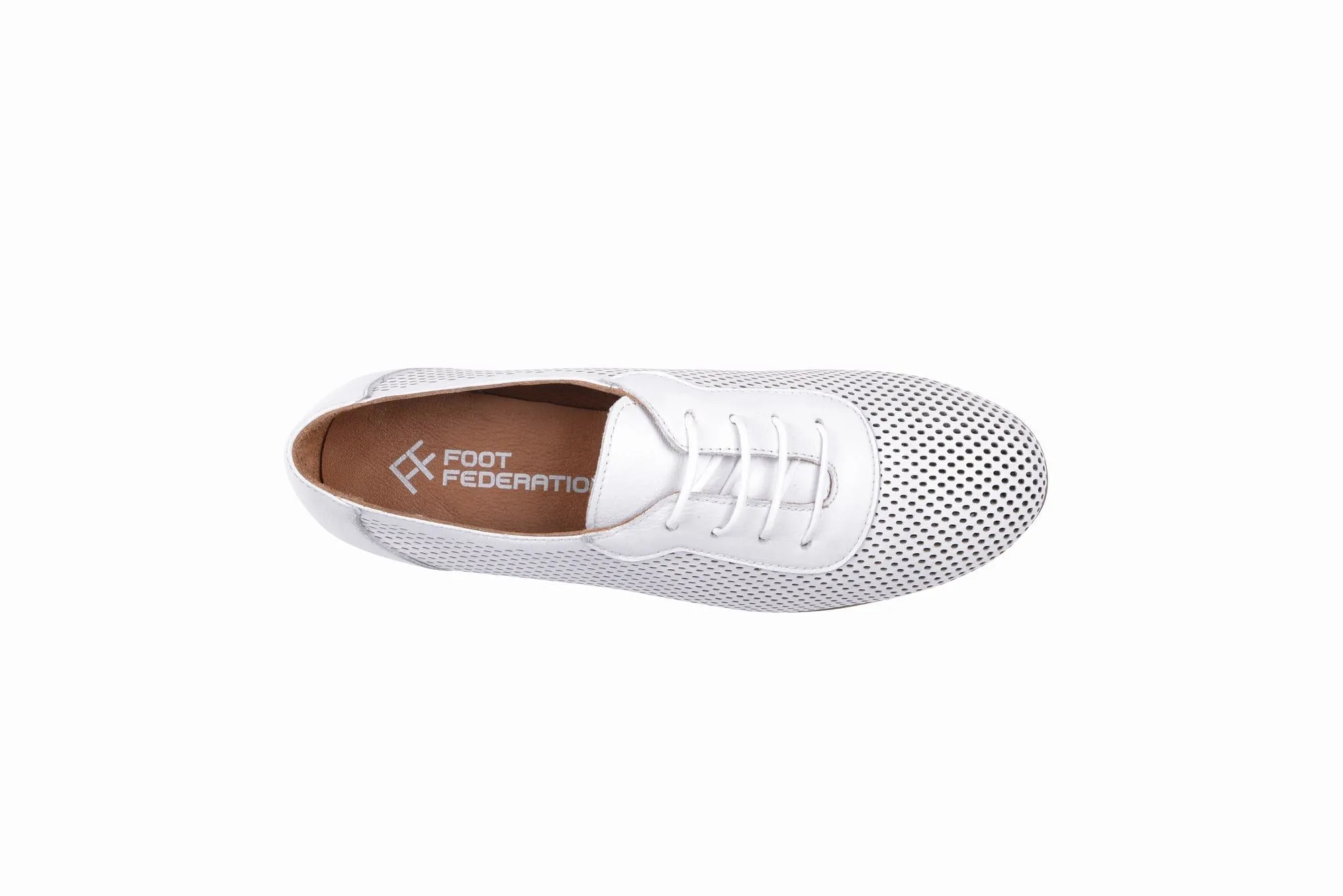 FOOT FEDERATION OPENWORK OXFORD WOMEN'S SHOE WHITE