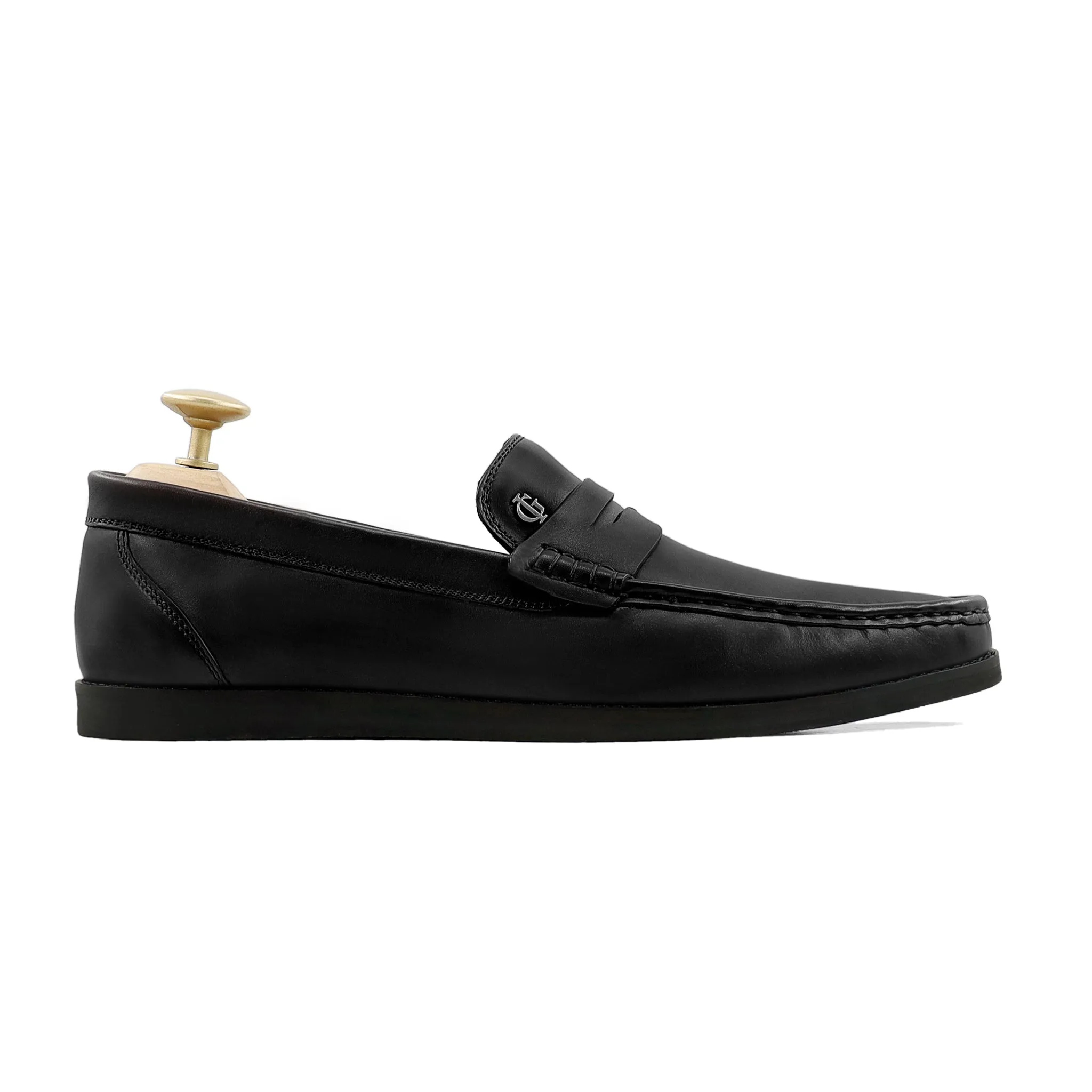 Fronzay - Men's Black Calf Leather Driver Shoe