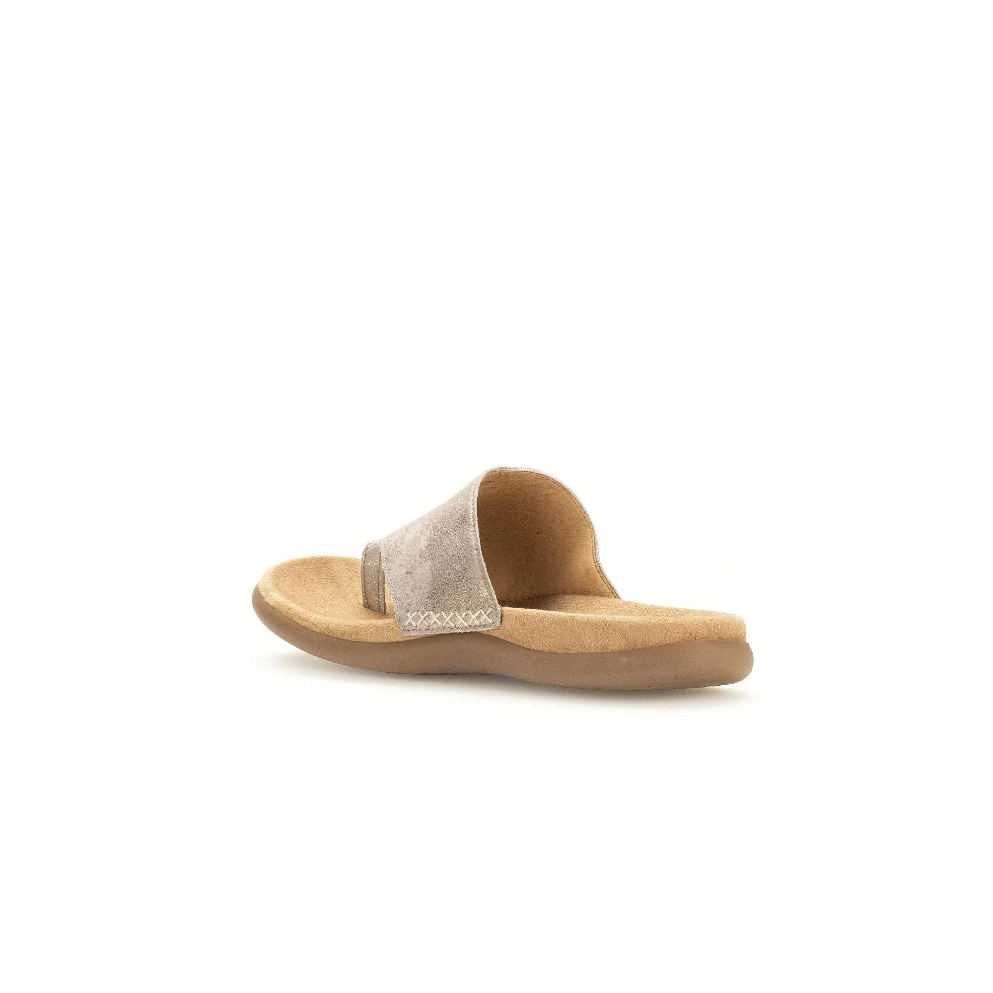 Gabor 43.700.62 Lanzarote Ladies Gold Crash Metallic Leather Slip On Sandals
