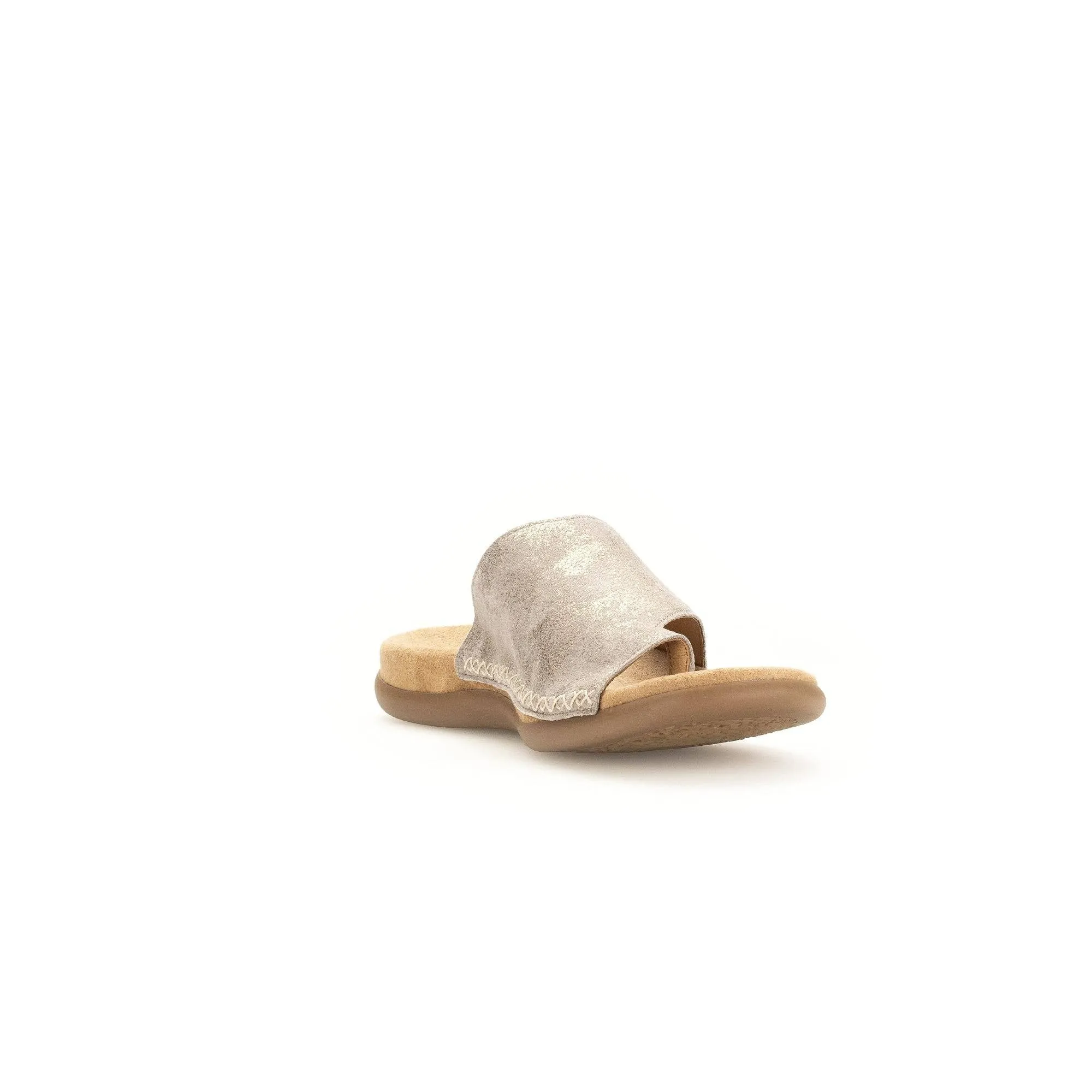 Gabor 43.700.62 Lanzarote Ladies Gold Crash Metallic Leather Slip On Sandals