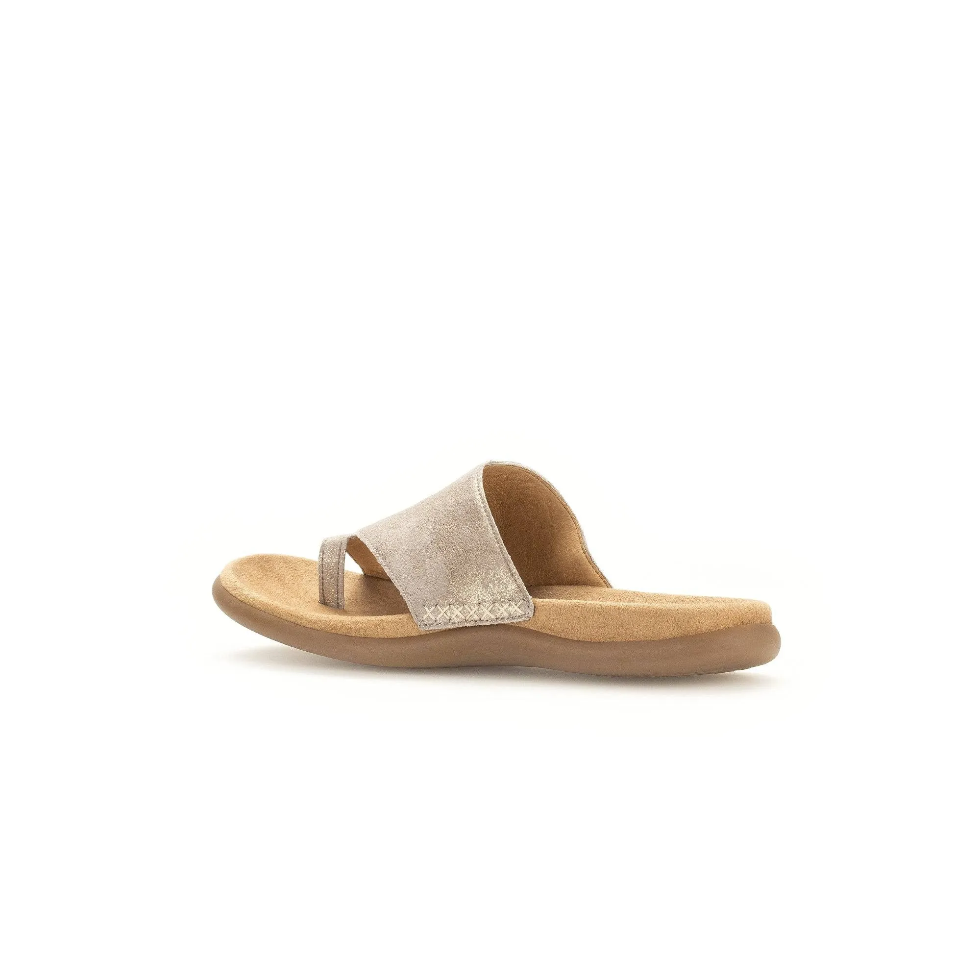 Gabor 43.700.62 Lanzarote Ladies Gold Crash Metallic Leather Slip On Sandals