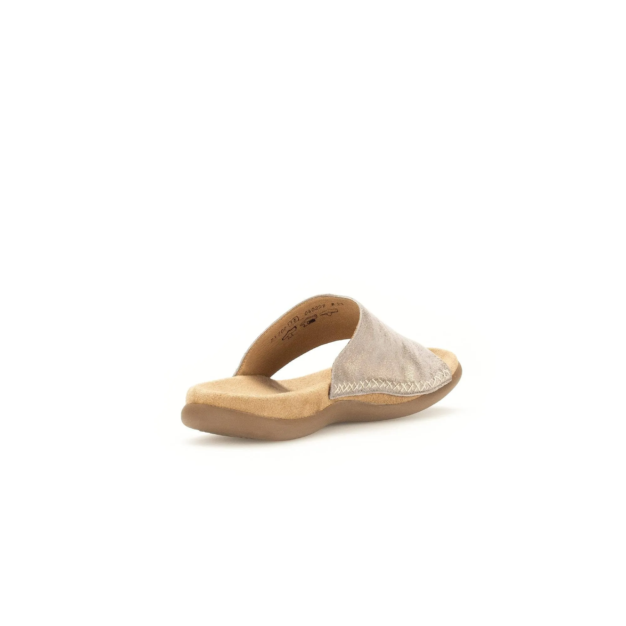 Gabor 43.700.62 Lanzarote Ladies Gold Crash Metallic Leather Slip On Sandals