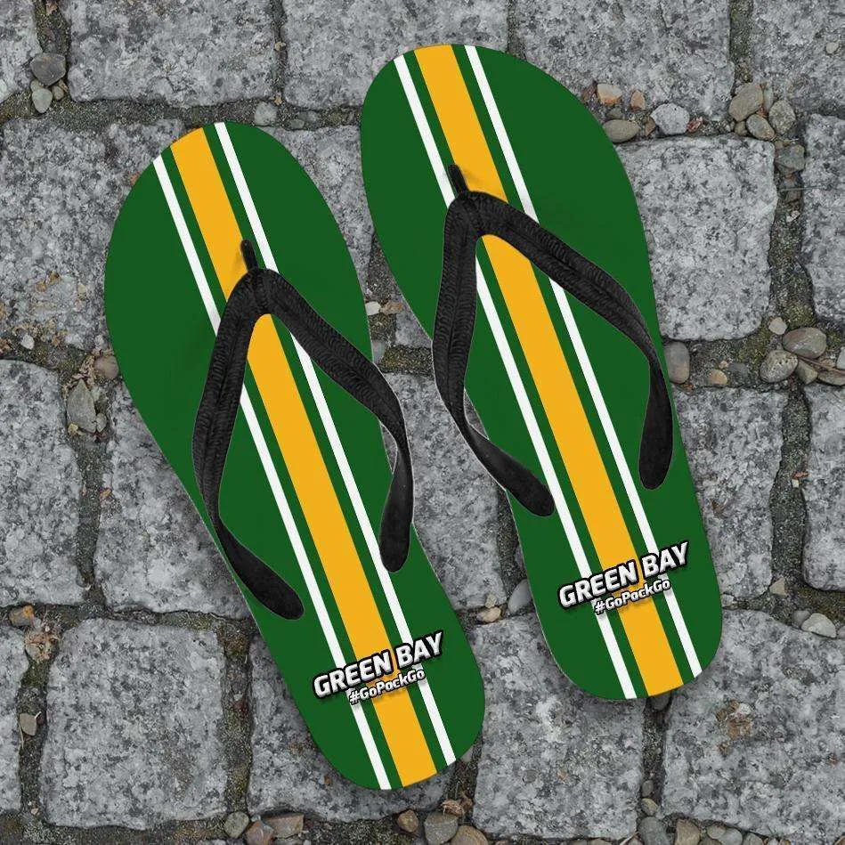 #GoPackGo Green Bay Flip Flops