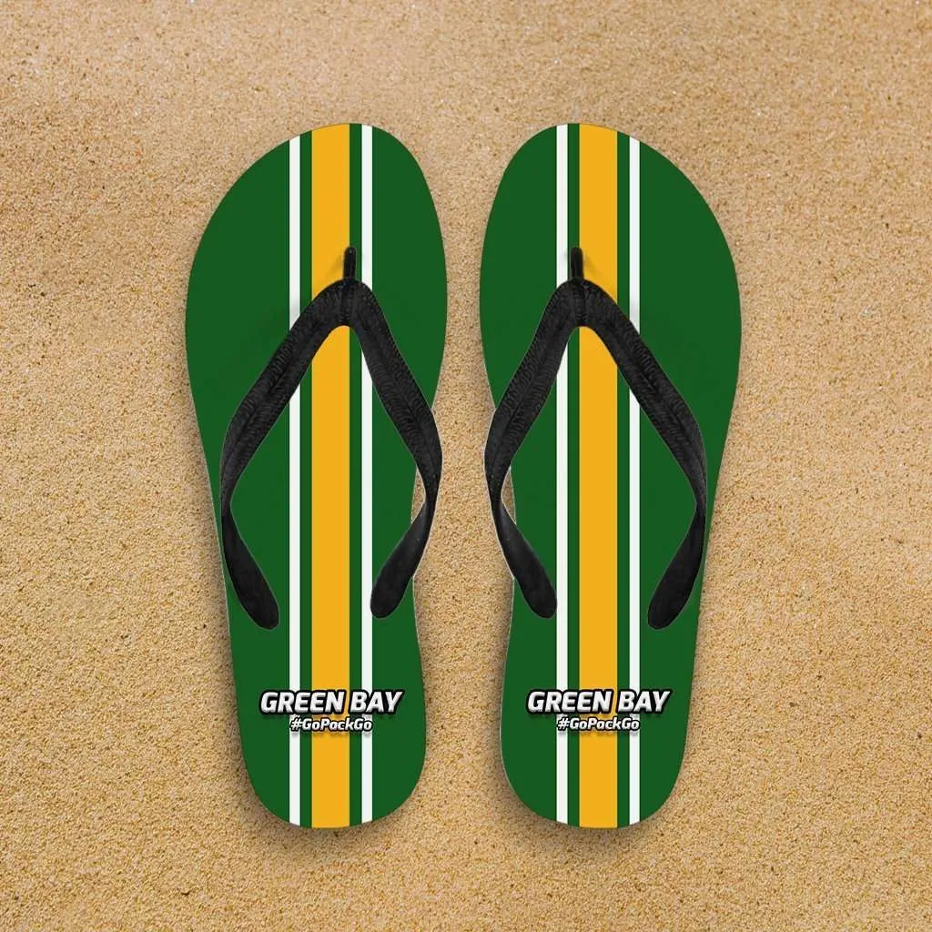 #GoPackGo Green Bay Flip Flops