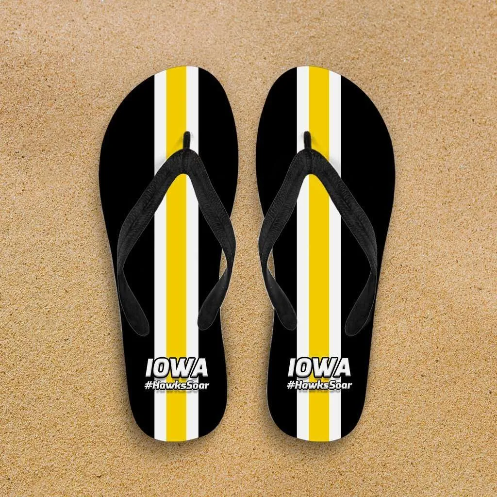 #HawksSoar Iowa Flip Flops