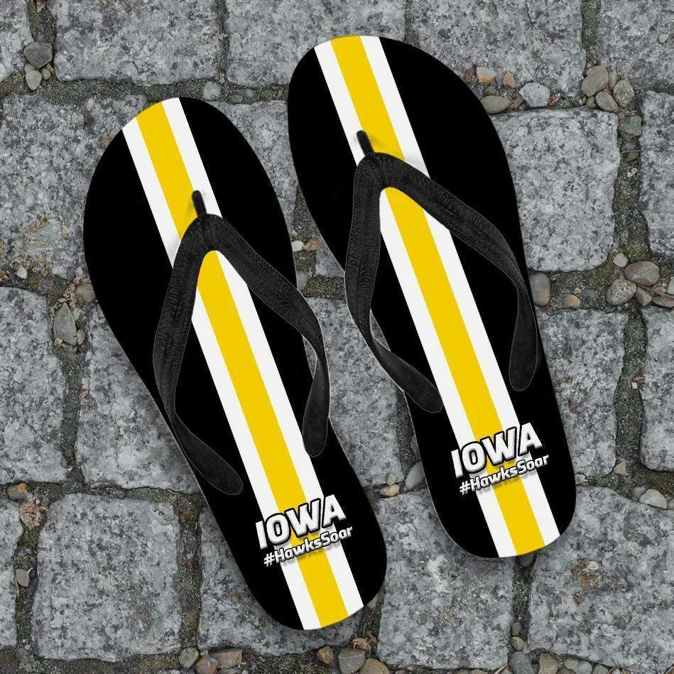 #HawksSoar Iowa Flip Flops