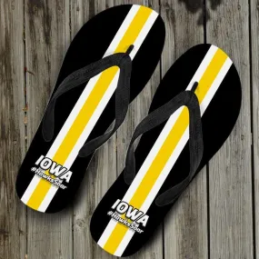 #HawksSoar Iowa Flip Flops
