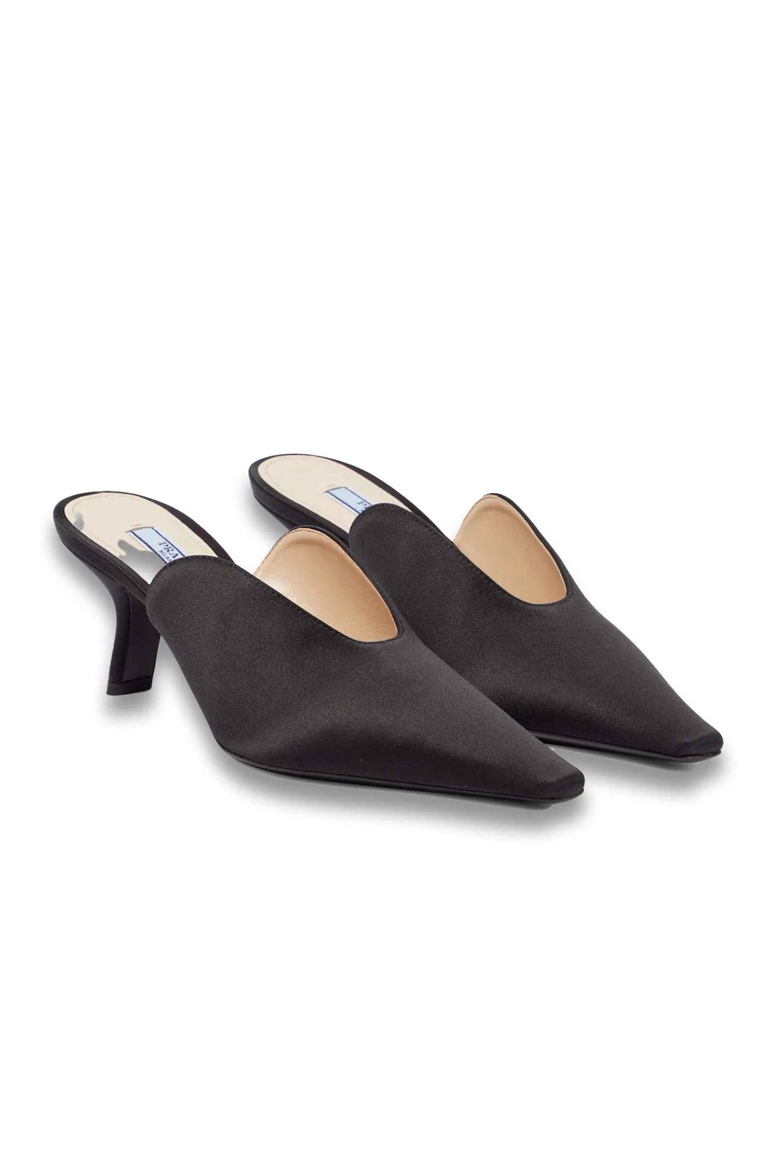 Heeled Satin Mules