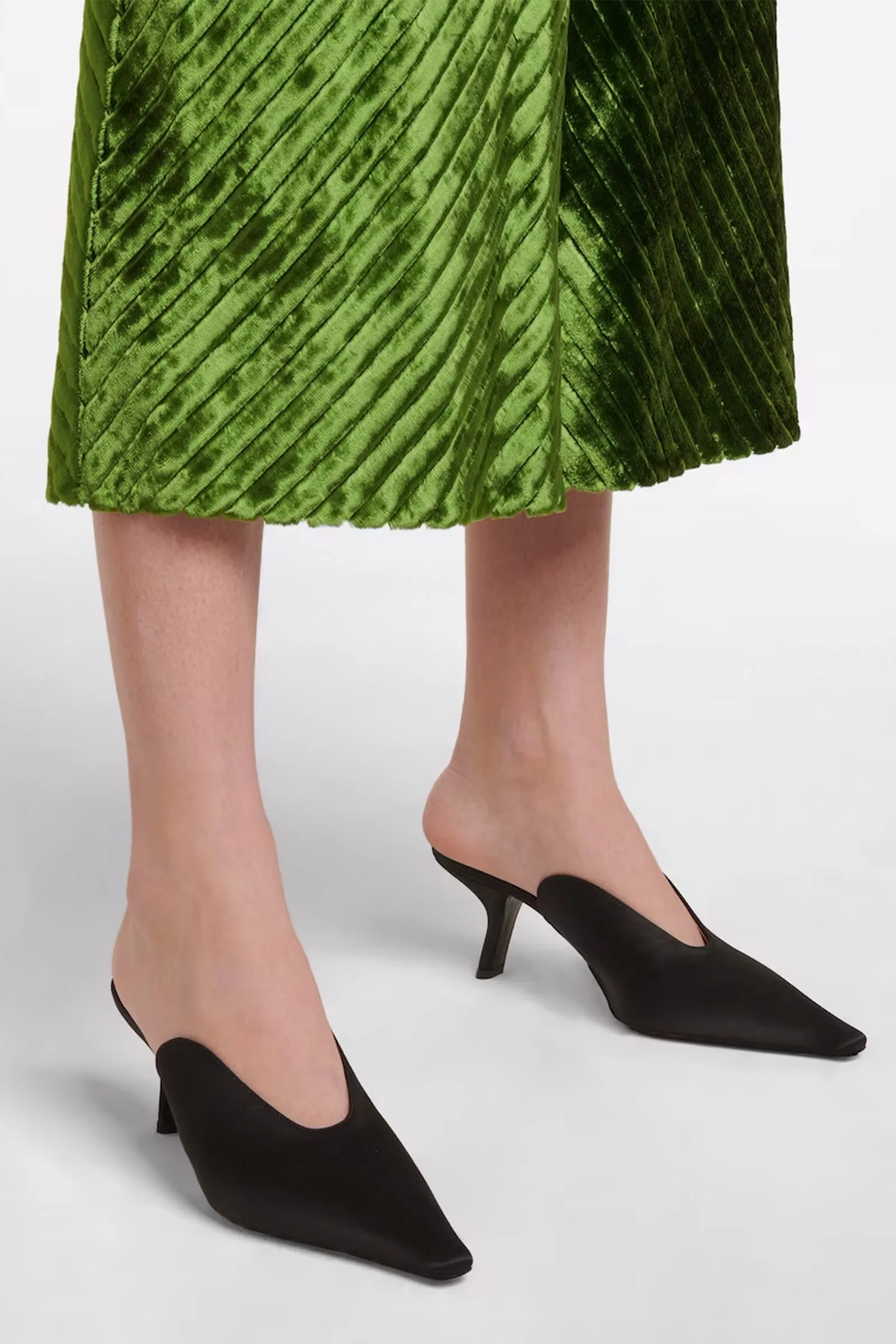 Heeled Satin Mules