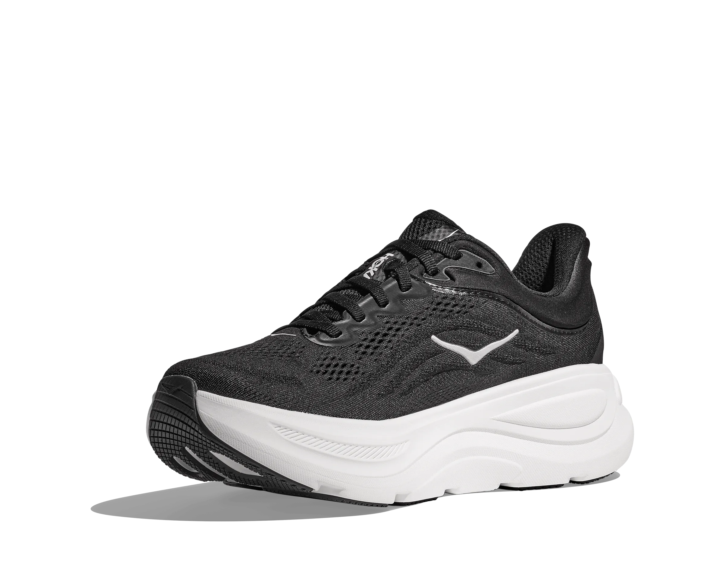 Hoka Women's Bondi 9 Running Shoes- Black/ White