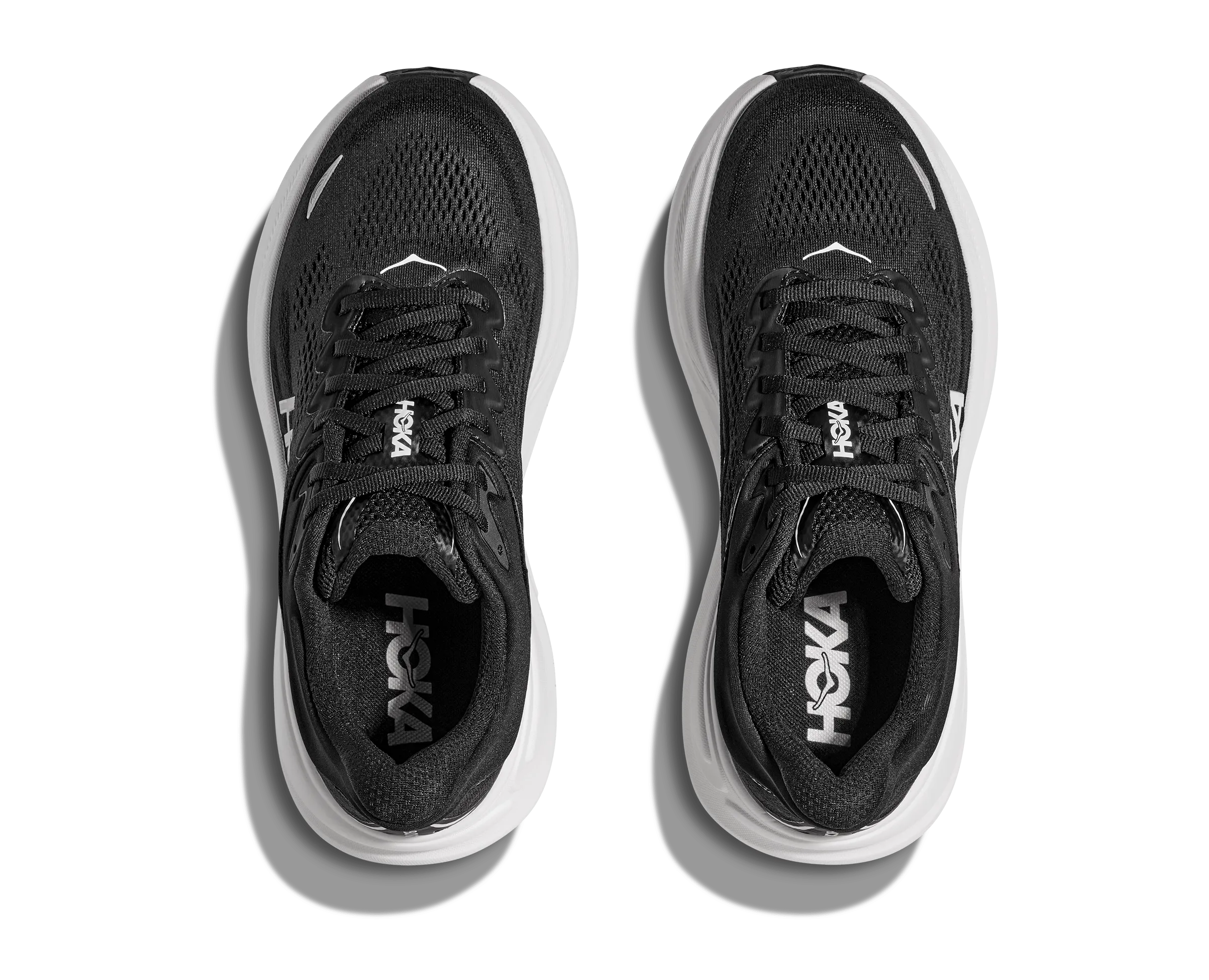 Hoka Women's Bondi 9 Running Shoes- Black/ White