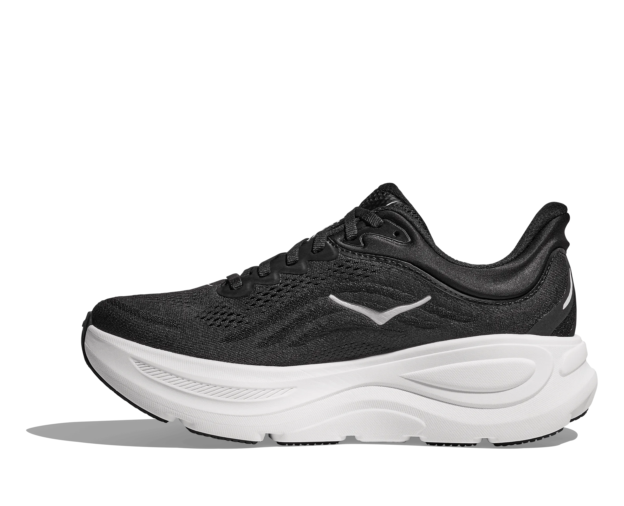 Hoka Women's Bondi 9 Running Shoes- Black/ White