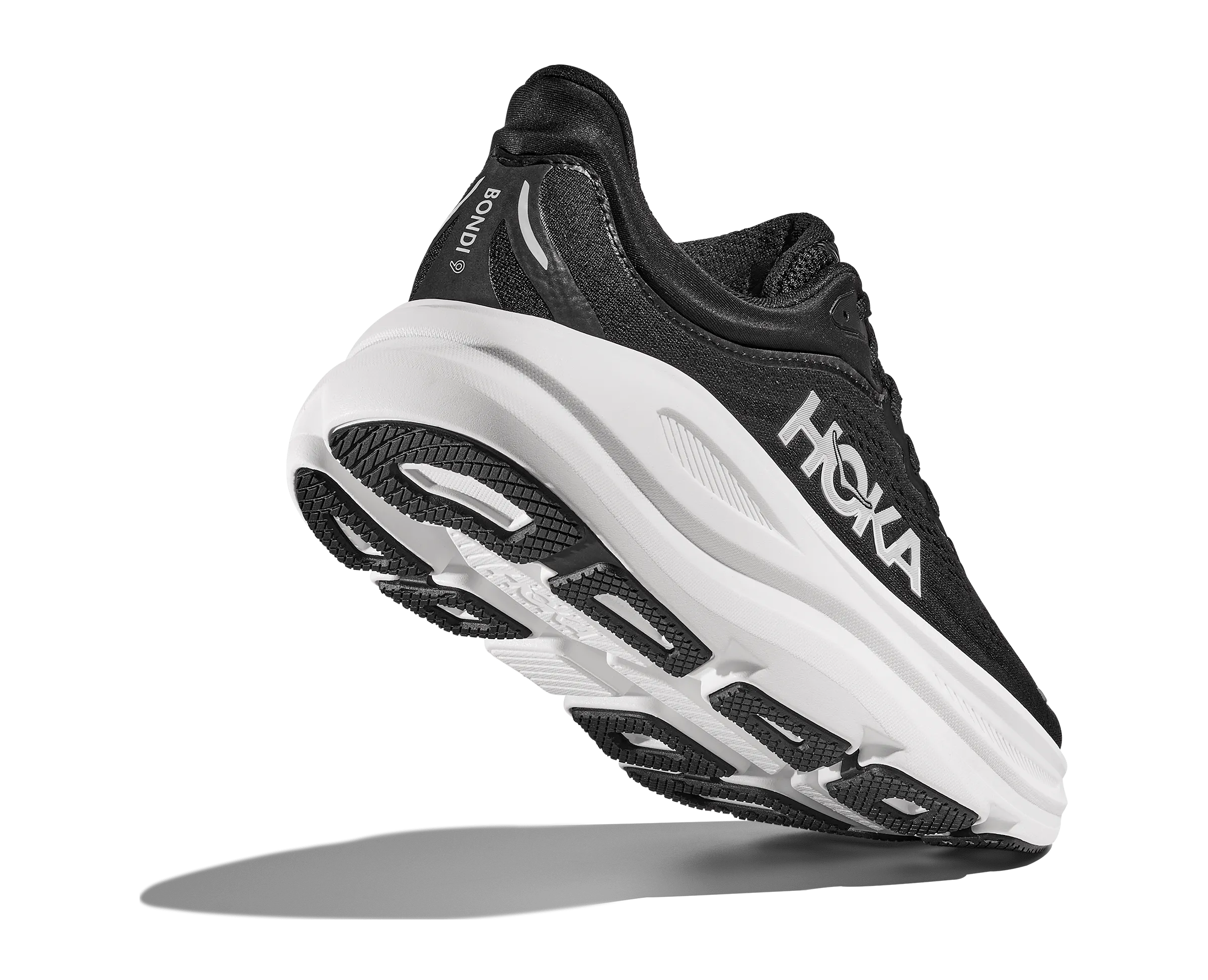 Hoka Women's Bondi 9 Running Shoes- Black/ White