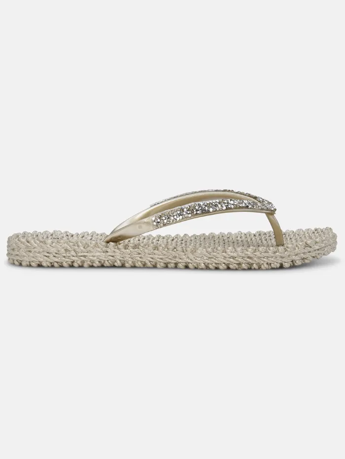Ilse Jacobsen Flip Flops With Jewels In Platin CHEERFUL03G 780