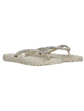 Ilse Jacobsen Flip Flops With Jewels In Platin CHEERFUL03G 780