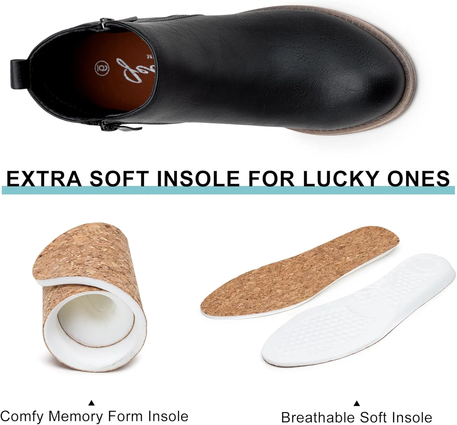 Jeossy Women's Ankle Boots, Classic Low Heeled Short Booties, Casual Comfortable Boots