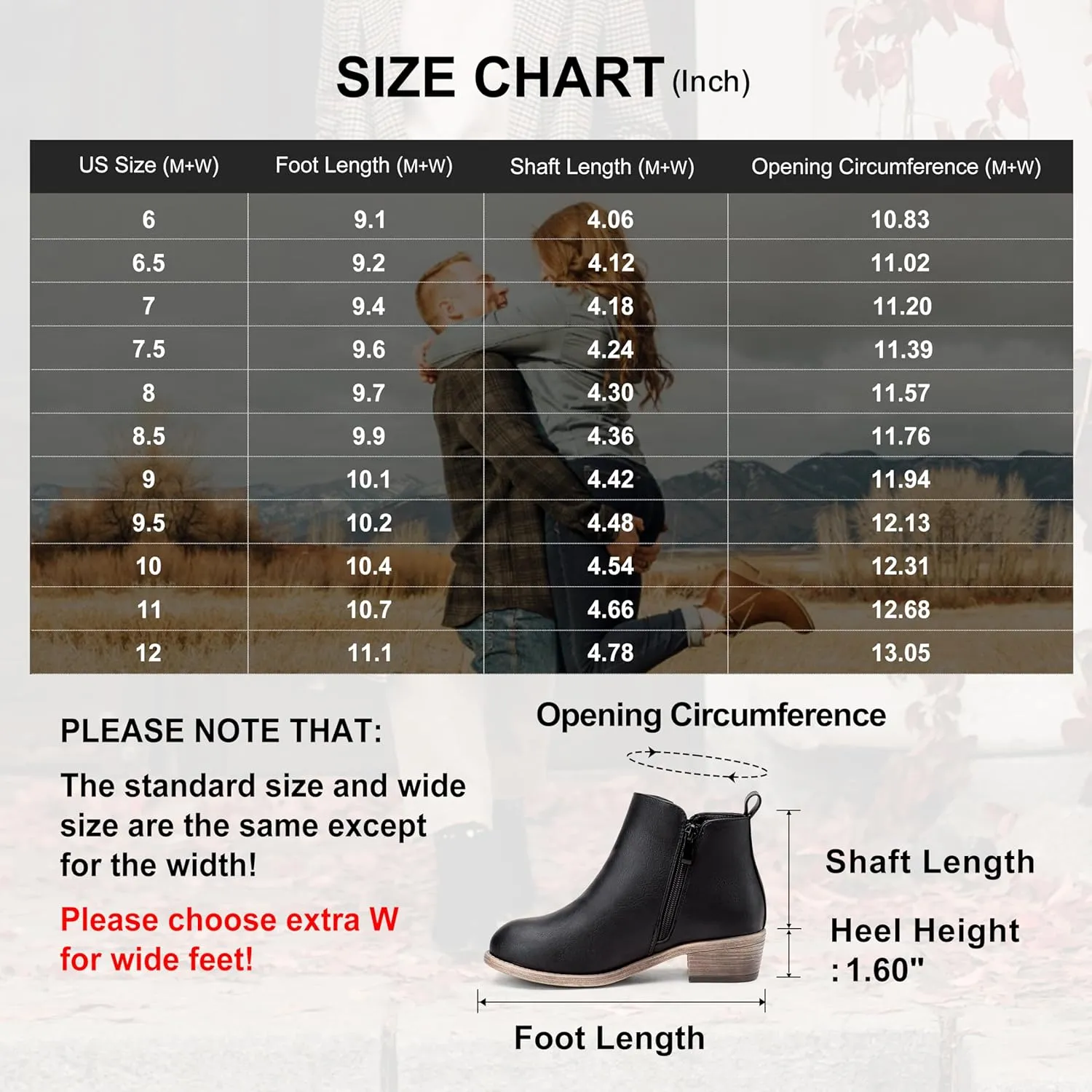 Jeossy Women's Ankle Boots, Classic Low Heeled Short Booties, Casual Comfortable Boots