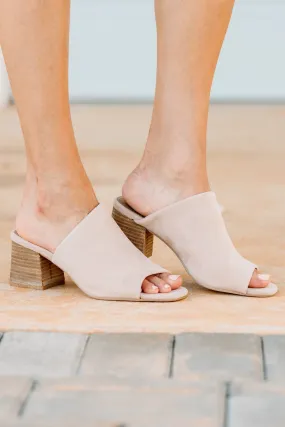 Jet Setting Taupe Brown Heeled Mules