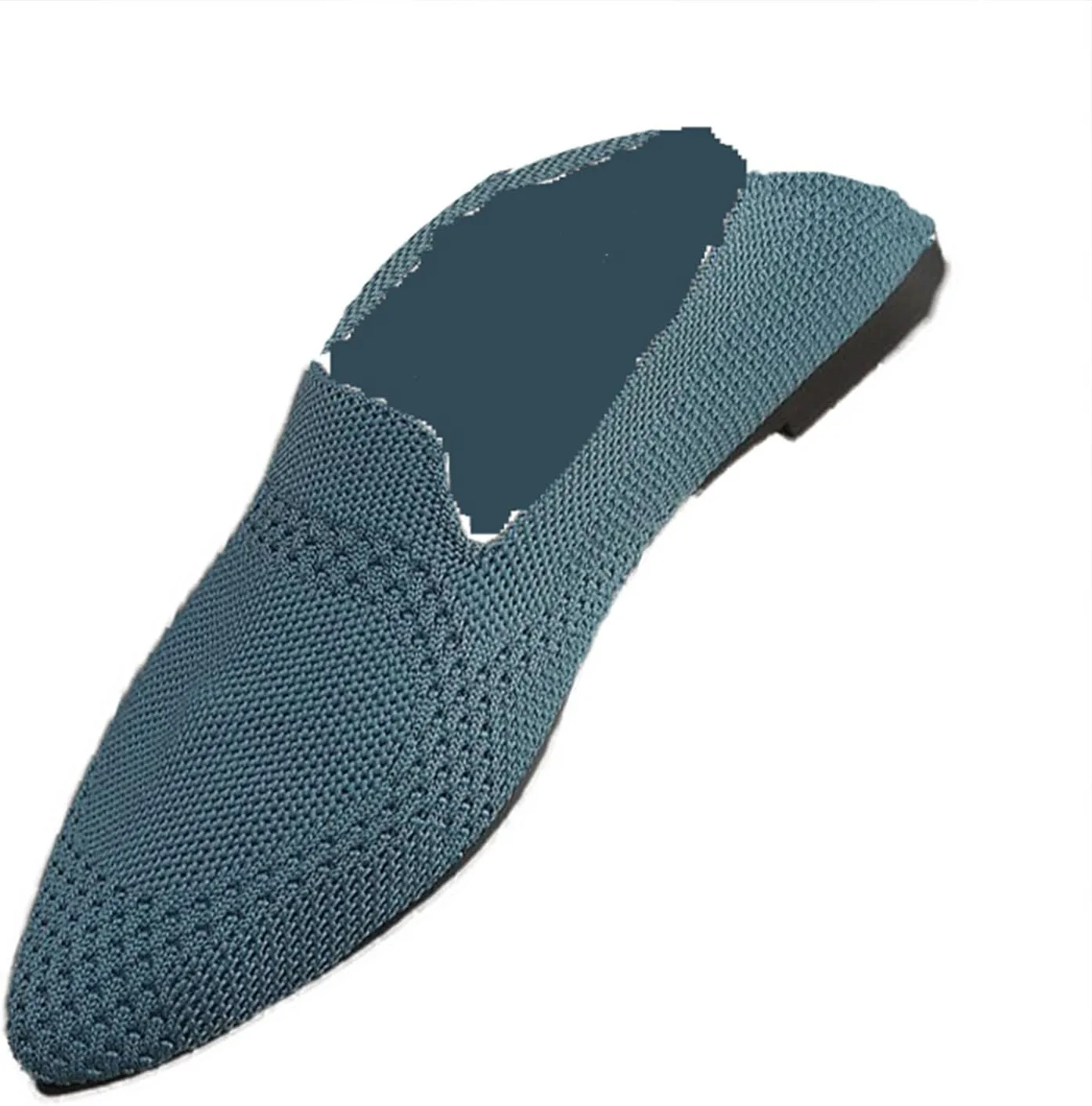 JITUUE Women's Fashion Knit Breathable Loafer Flats Slip-Ons Pointy Toe Walking Driving Shoes Comfortable Casual Penny Loafer
