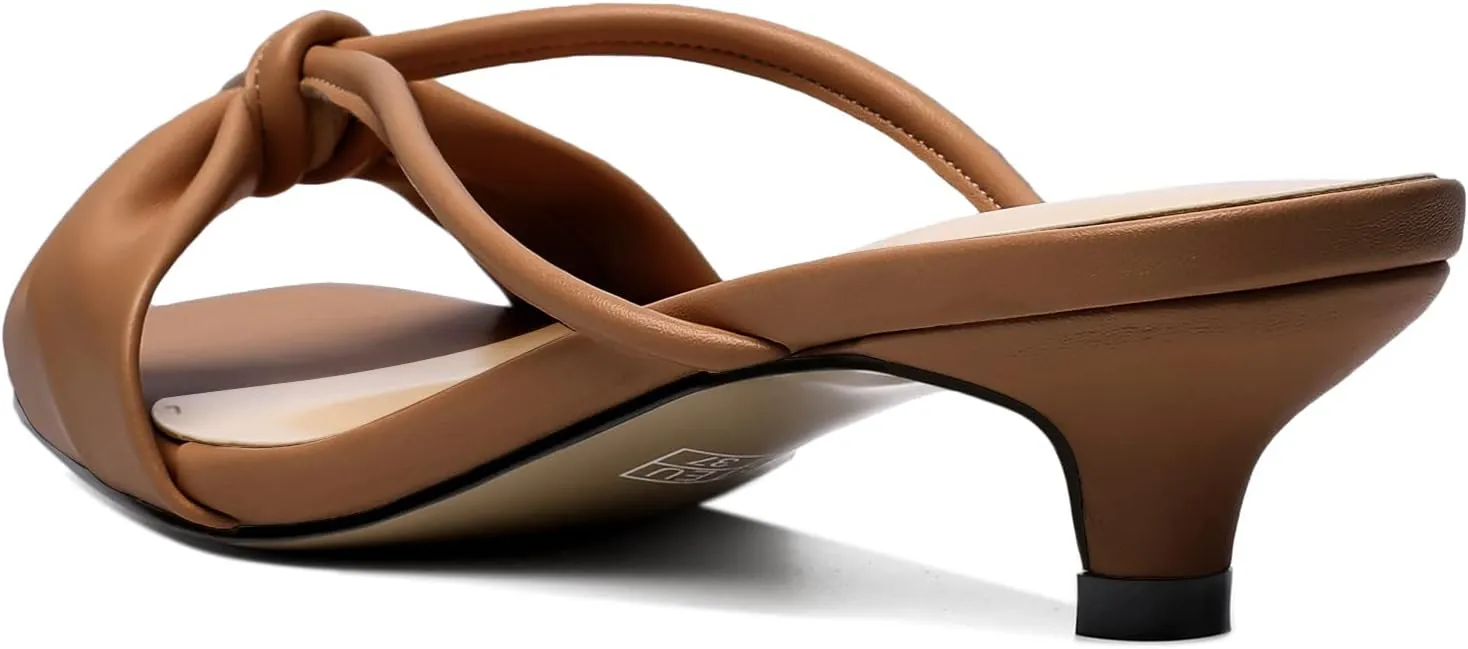 Joseywade Mules Heels for Women Low Kitten Heels Sandals Square Open Toe 1.4 Inches Fashion Summer Pumps Shoes Dress Party Event Prom Casual