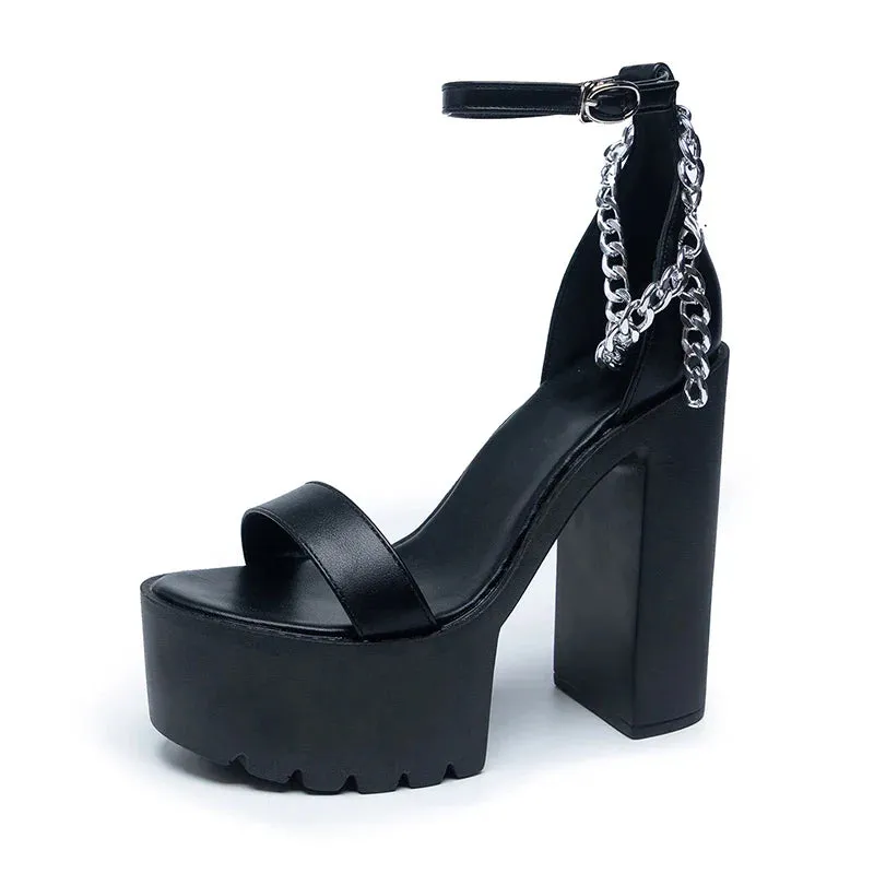 Joskaa 2024 New Platform Chunky Heeled Sandals