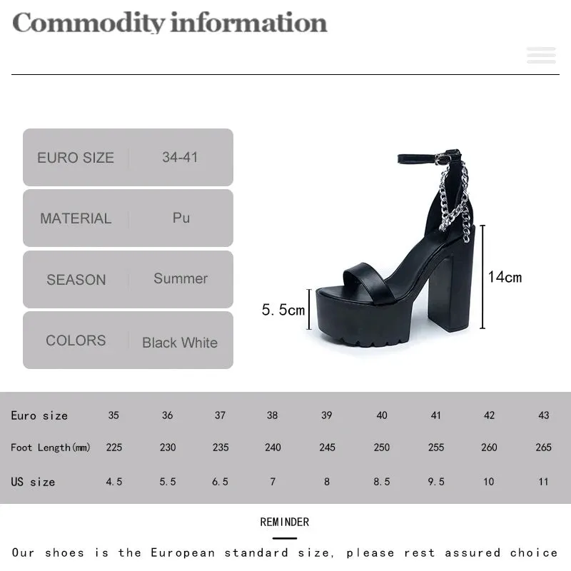 Joskaa 2024 New Platform Chunky Heeled Sandals
