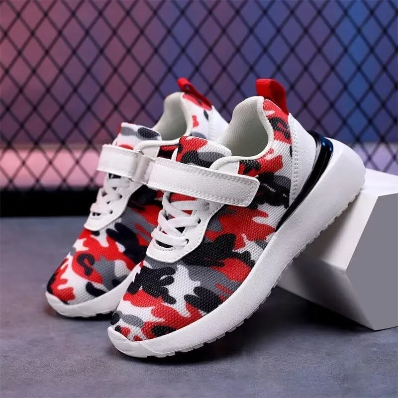 Kid Boys Camouflage Breathable Walking Sneakers for Outdoor School Sport Running