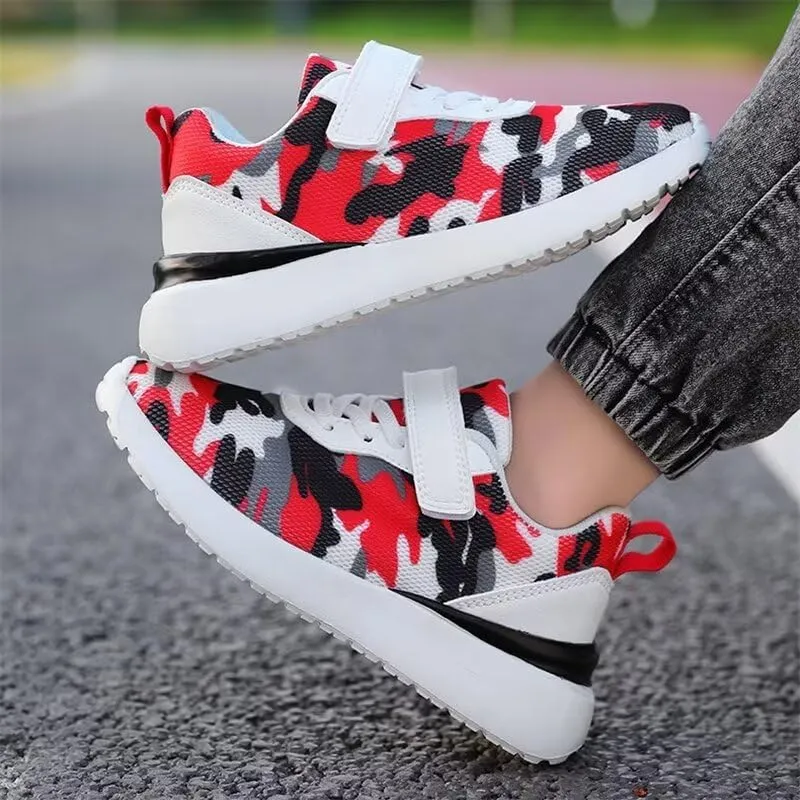Kid Boys Camouflage Breathable Walking Sneakers for Outdoor School Sport Running