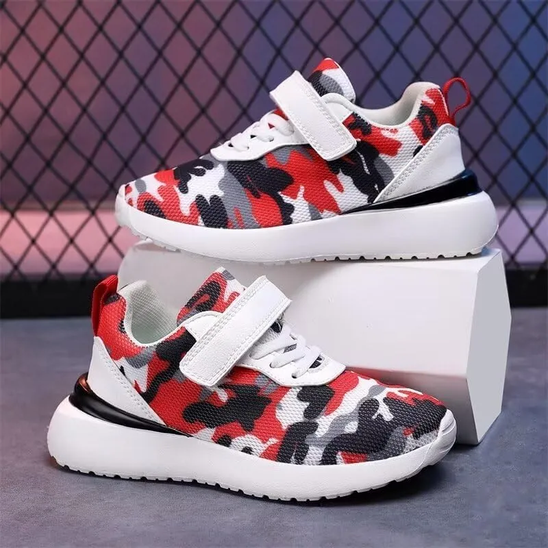 Kid Boys Camouflage Breathable Walking Sneakers for Outdoor School Sport Running