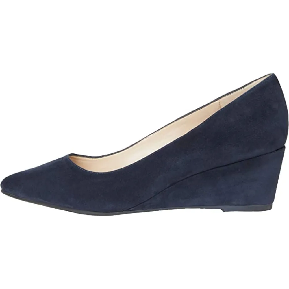 Kira Midnight Navy Suede Pelle Moda Wedge Pumps