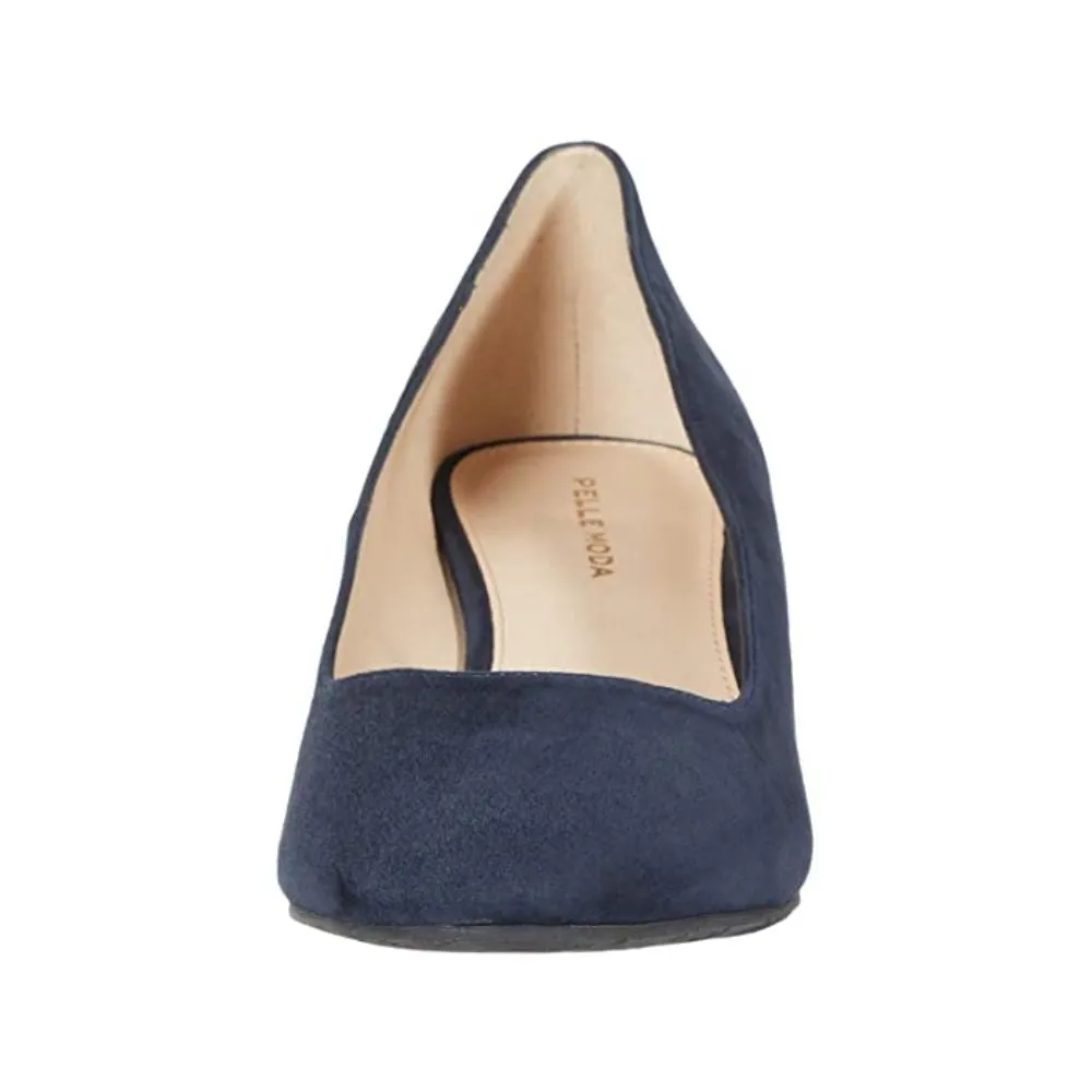 Kira Midnight Navy Suede Pelle Moda Wedge Pumps
