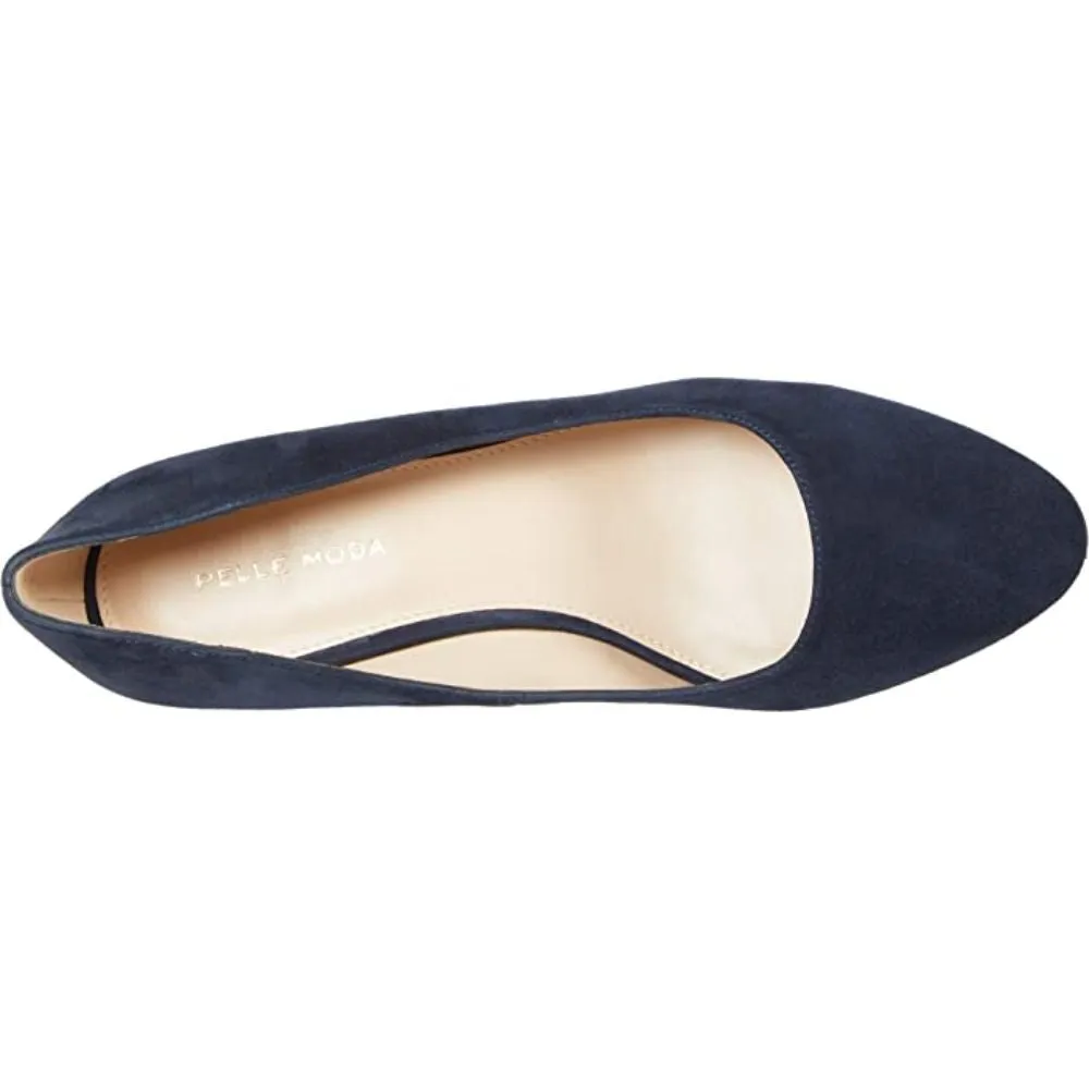 Kira Midnight Navy Suede Pelle Moda Wedge Pumps