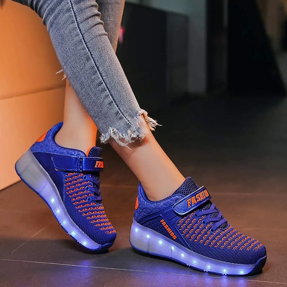 LED Light Up Roller Skates for Kids - Boys & Girls Shoes with Wheels - Colorful Light Shoes