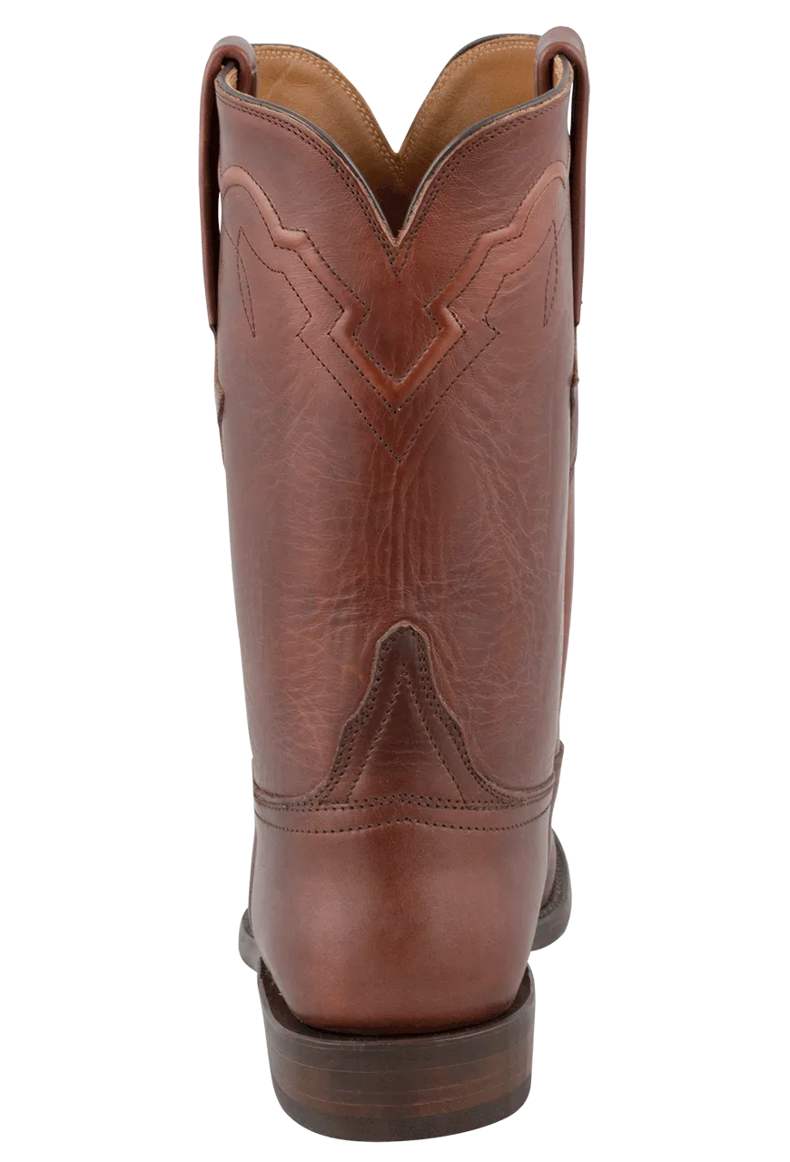 Lucchese Oiled Calf Leather Roper Boots - Brown