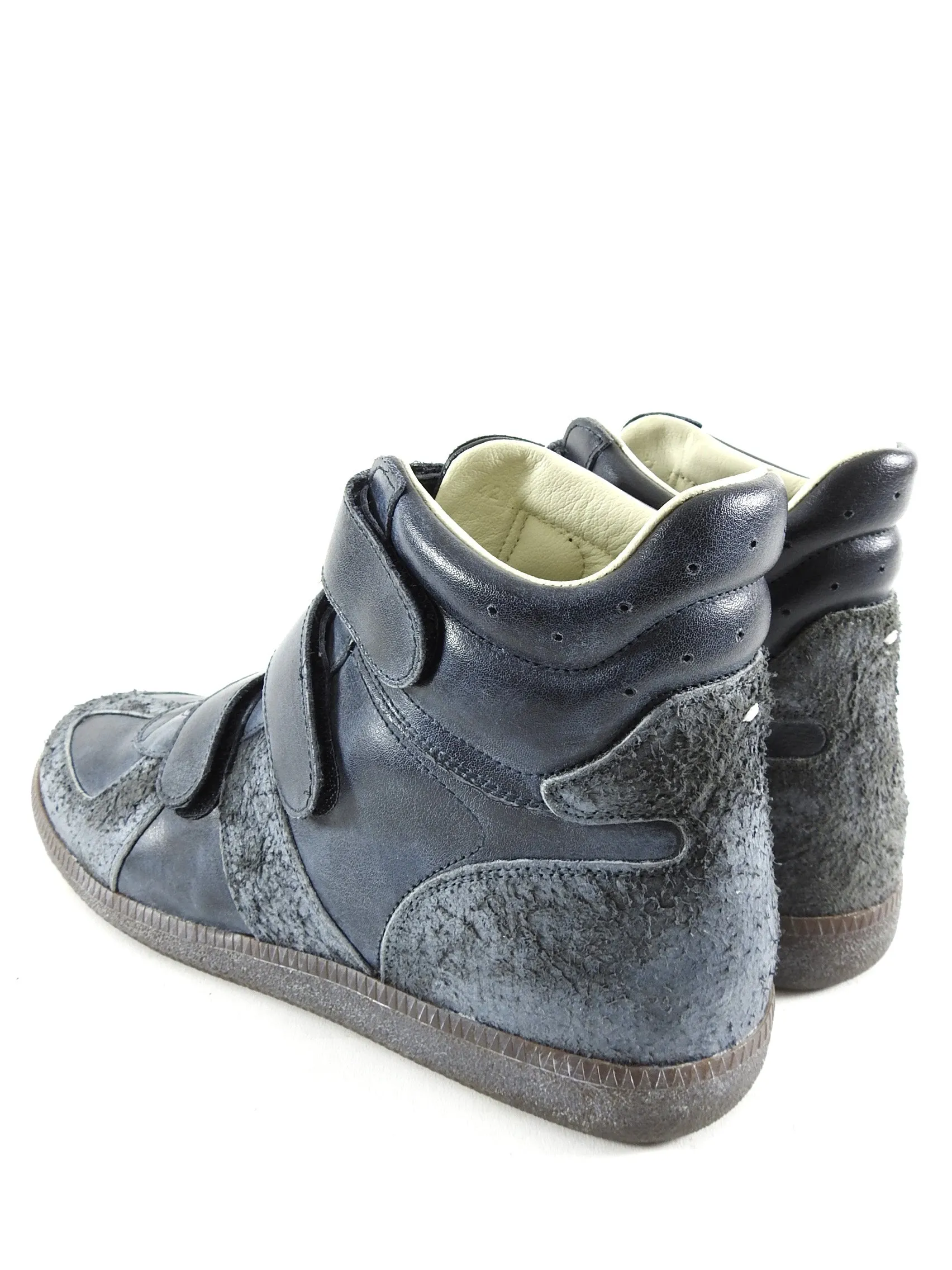 Maison Margiela Dark Grey High Top Vel cro Gat Sneakers - 42