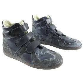 Maison Margiela Dark Grey High Top Vel cro Gat Sneakers - 42
