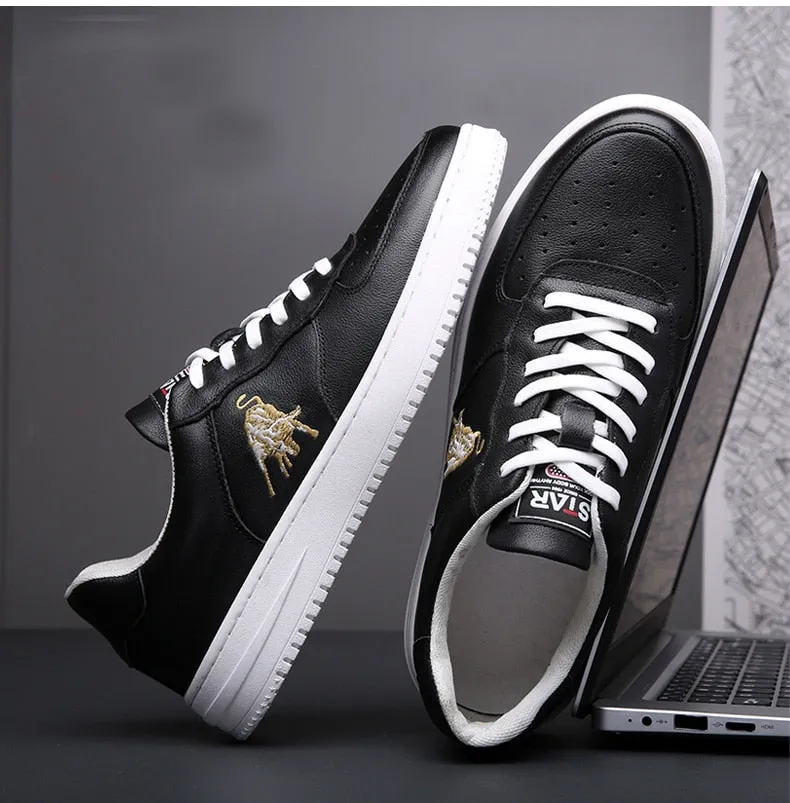 Men Casual Embroider Leisure Comfortable Flat Sneakers