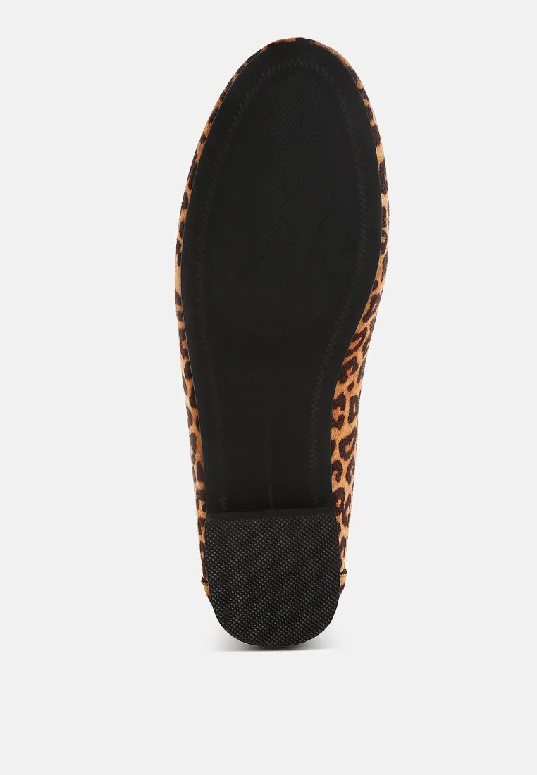 Meopa Horsebit & Studs Metallic Leopard Print Loafers