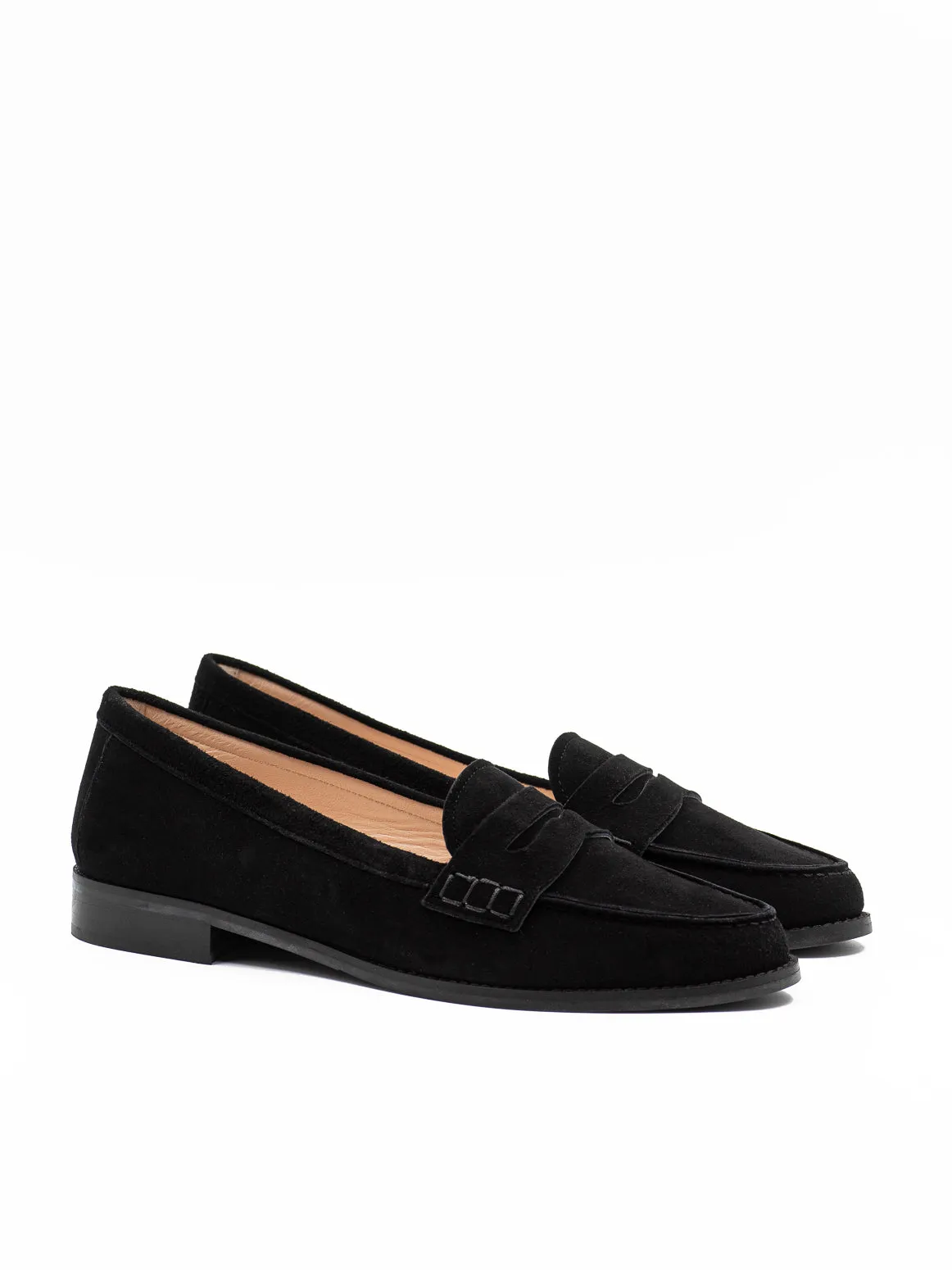 Mini Penny loafers in black suede