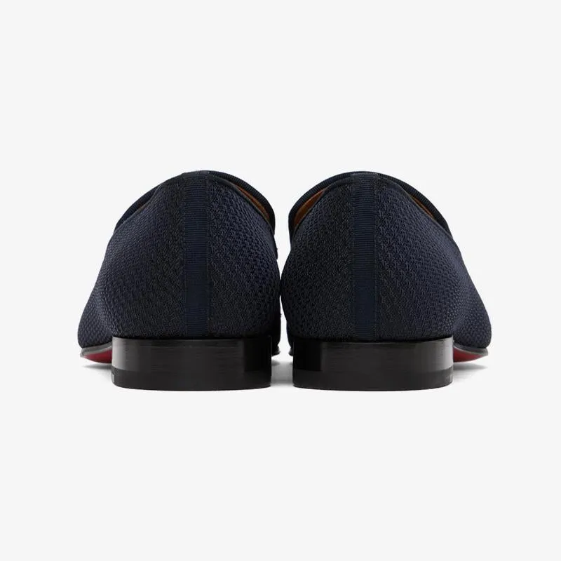 Navy Blue Canvas Loafers