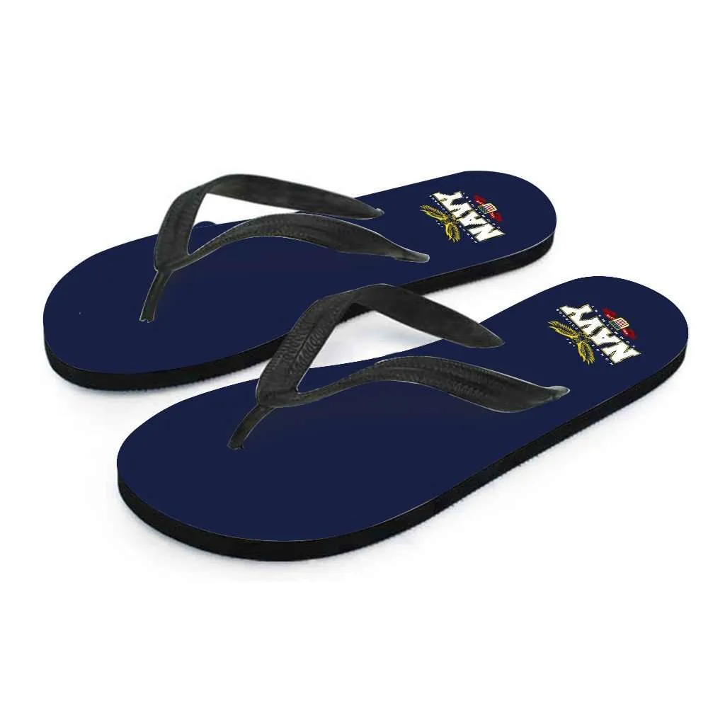 Navy Wings Flip-Flops