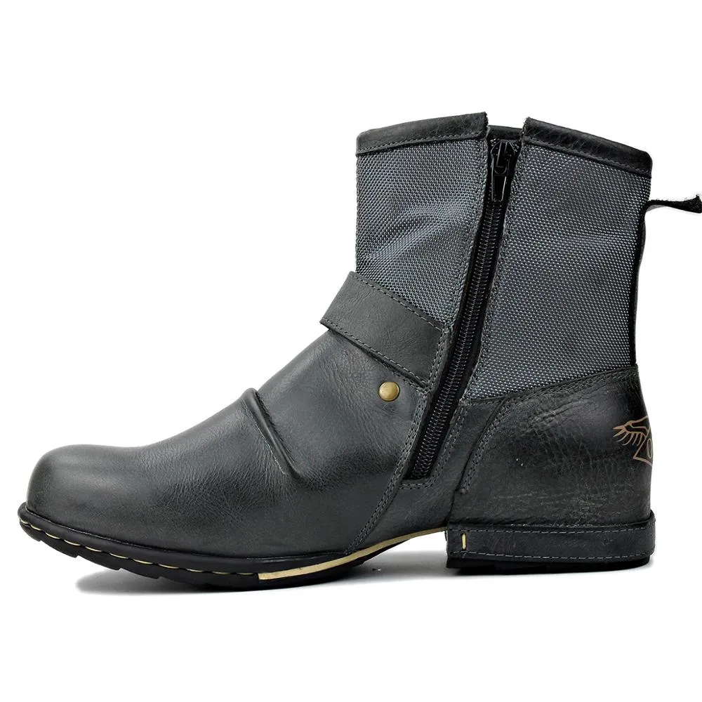 OSSTONE Men's Genuine Leathe Ankle Boots 5008-1-NH