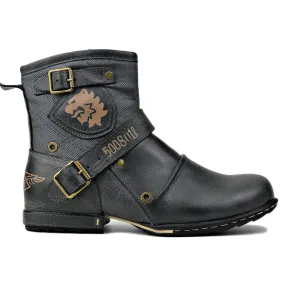 OSSTONE Men's Genuine Leathe Ankle Boots 5008-1-NH