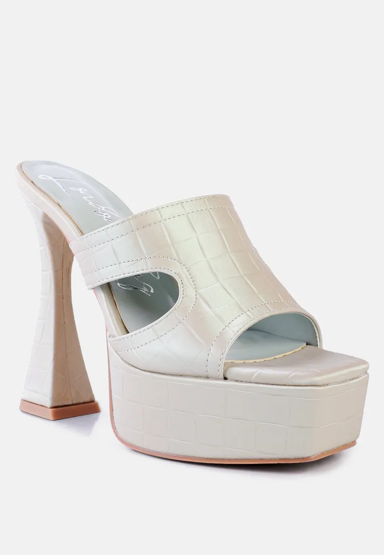 pda croc high heel platform sandals