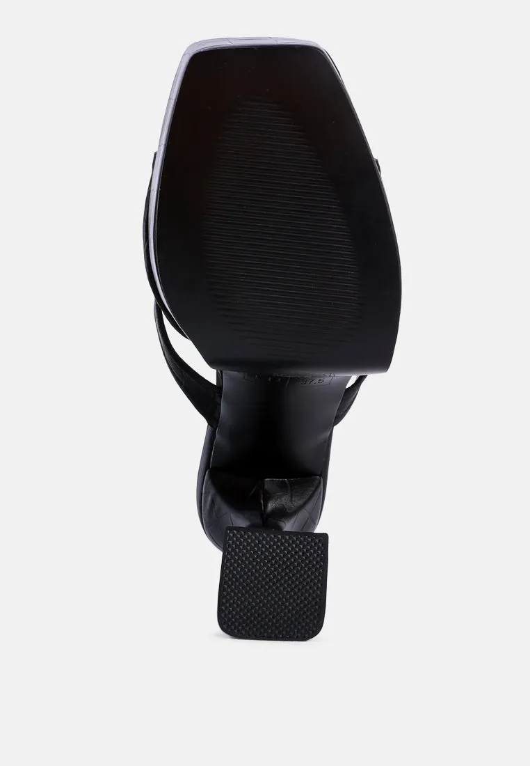 pda croc high heel platform sandals