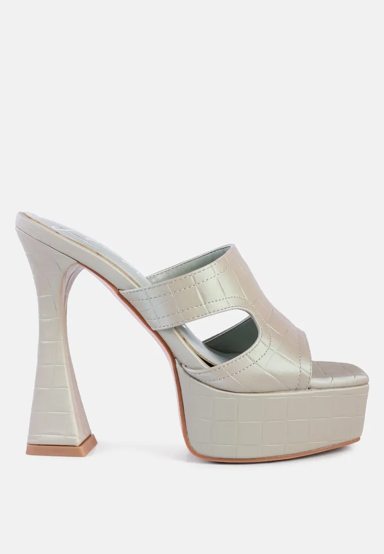 pda croc high heel platform sandals